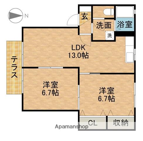 アヴァンセⅠ(2LDK/1階)の間取り写真