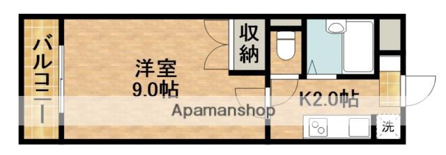 アートラリック(1K/2階)の間取り写真