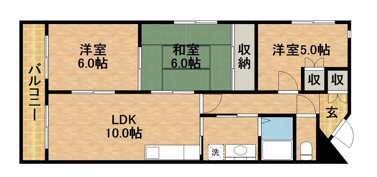 シティプレイス(3LDK/6階)の間取り写真