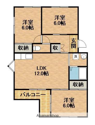 コンシェール山手Ⅱ(3LDK/1階)の間取り写真