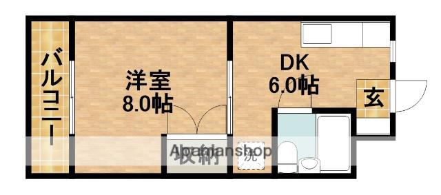 マンション昴A(1DK/3階)の間取り写真