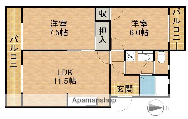 レジデンス曳馬(2LDK/1階)の間取り写真