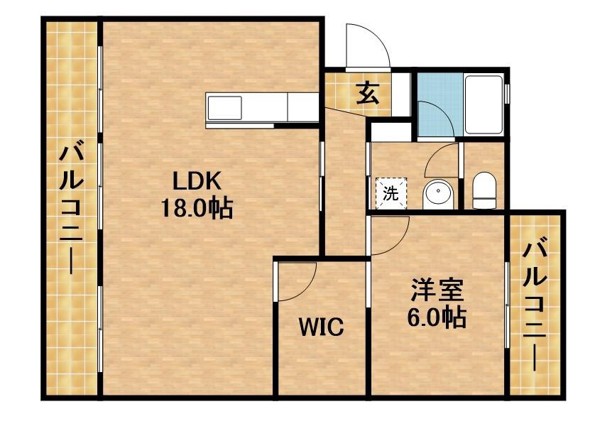アールベロ(1LDK/2階)の間取り写真