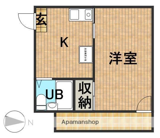 レジデンス掛川(ワンルーム/2階)の間取り写真
