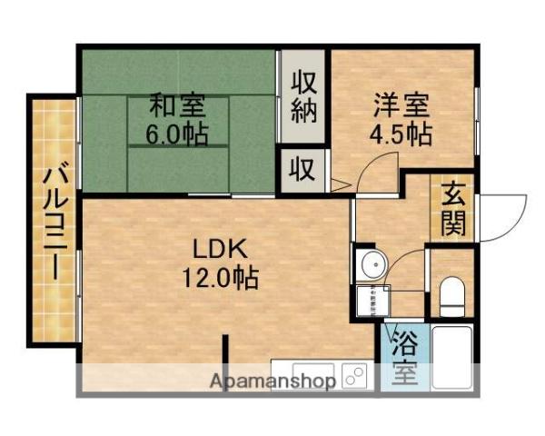 コメットS(2LDK/1階)の間取り写真