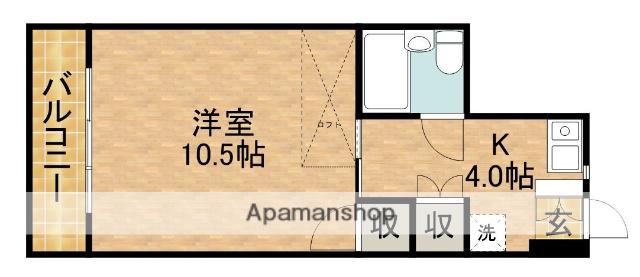 マンションKM-2(1K/5階)の間取り写真
