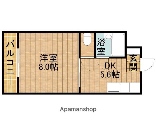 リベルテイシダ(1DK/2階)の間取り写真