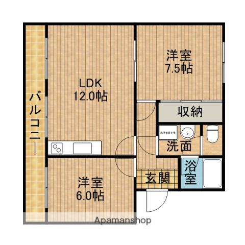 パークサイドアスカ(2LDK/2階)の間取り写真
