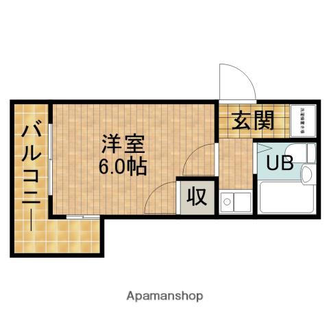 カレッジタウンウィング(1K/2階)の間取り写真