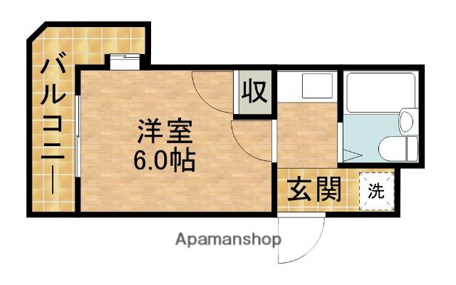 カレッジタウンウィング(1K/4階)の間取り写真