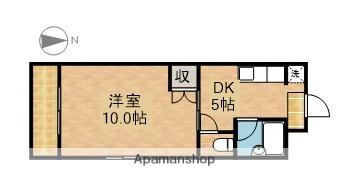 クラストピア(1DK/2階)の間取り写真