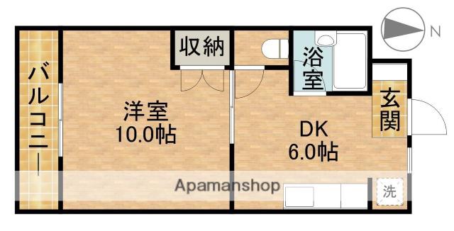 ハイライズ細島Ⅱ(1DK/1階)の間取り写真