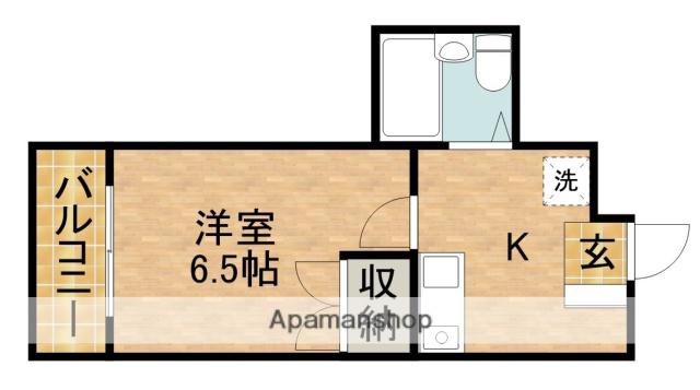 城北セブンティーン(1K/1階)の間取り写真