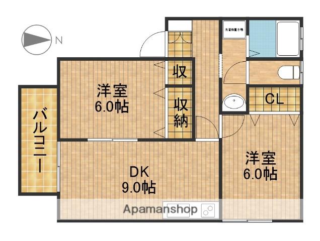 グランソル(2DK/1階)の間取り写真