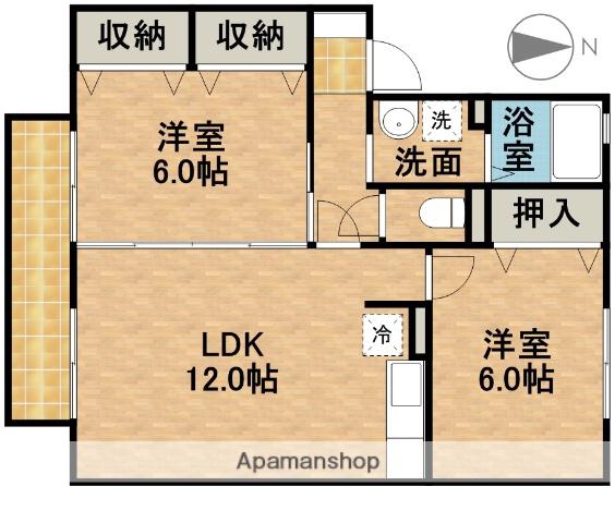 リジェール(2LDK/2階)の間取り写真