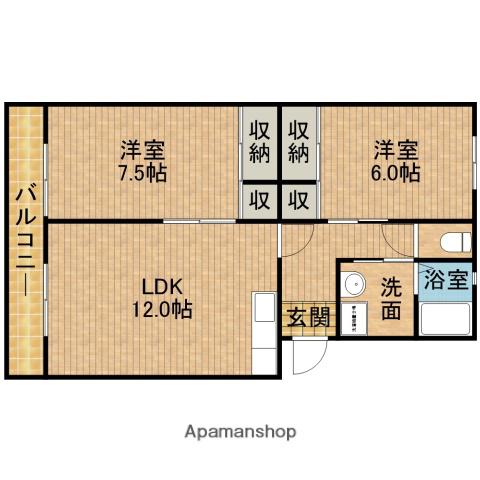 パークタウンⅠ(2LDK/3階)の間取り写真