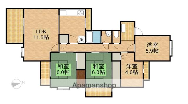 佐鳴湖パークタウン3号棟(4LDK/3階)の間取り写真
