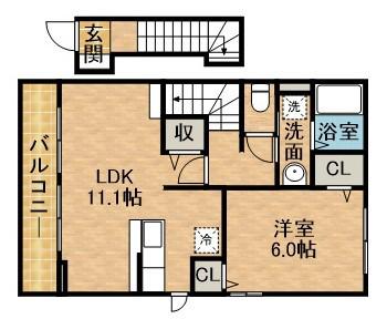 東海道本線 舞阪駅 徒歩8分 2階建 築18年(1LDK/2階)の間取り写真