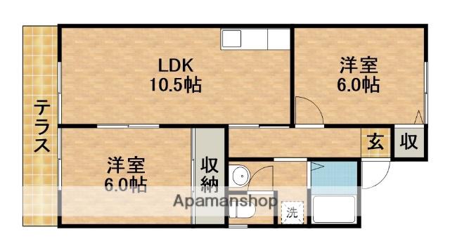 ベルハイム(2LDK/1階)の間取り写真