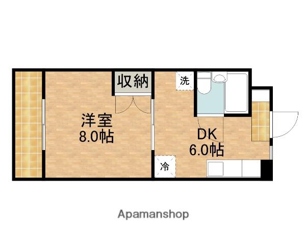 マンションシマノⅠ(1DK/1階)の間取り写真