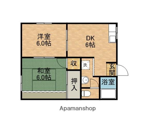 T-STYLE伊太 B(2DK/1階)の間取り写真