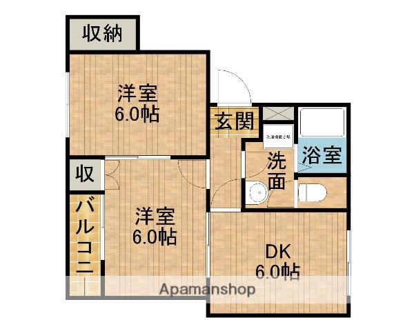 グリーンハイツ(2DK/1階)の間取り写真