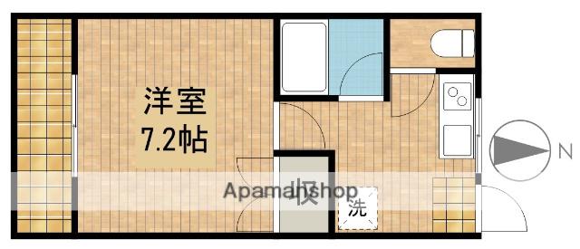 ラ・シャンブル(1K/2階)の間取り写真