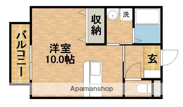 東海道本線 浜松駅 徒歩20分 2階建 築23年(ワンルーム/2階)の間取り写真