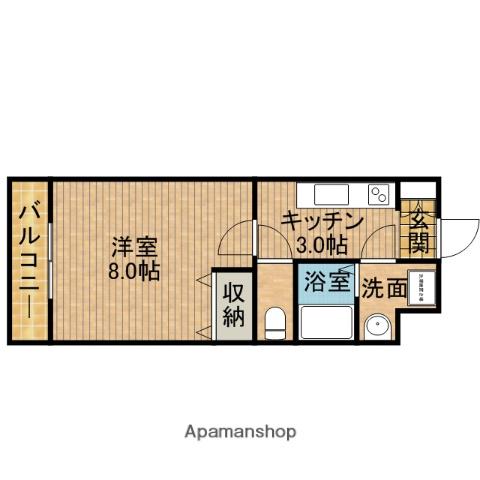 ジョイファーレ(1K/1階)の間取り写真