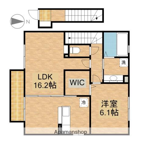 RICHESSE A(1LDK/2階)の間取り写真