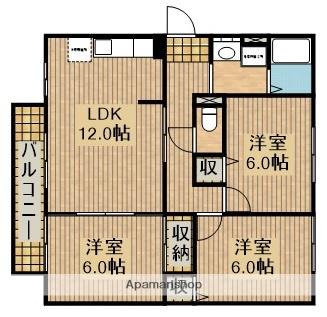ブルーグラース(3LDK/2階)の間取り写真