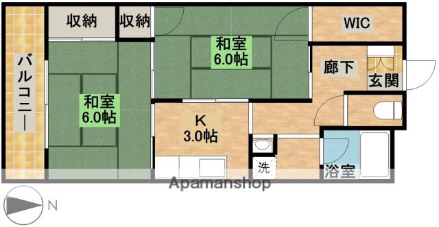 高橋ハイツ(2K/2階)の間取り写真