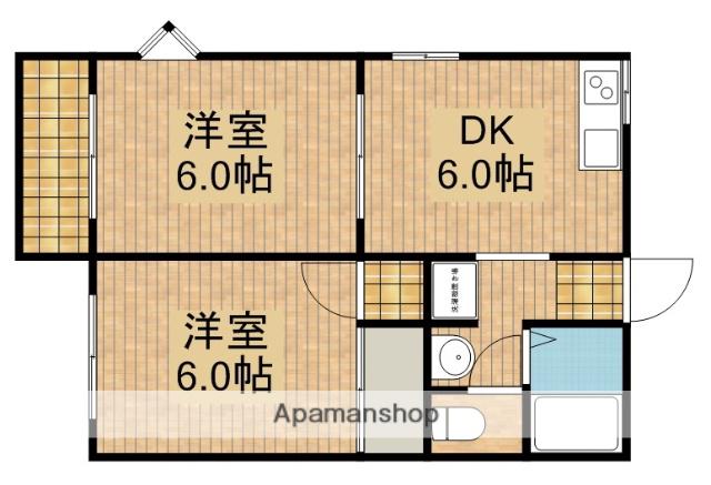 アークガーデン和合 K(2DK/1階)の間取り写真