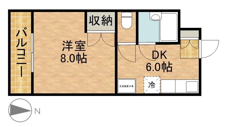マンションリーフⅠ(1DK/1階)の間取り写真