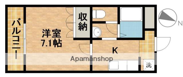 パインベイヒルズ(1K/2階)の間取り写真