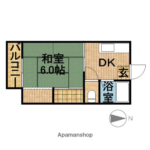 アーバンハイツⅡ(1DK/2階)の間取り写真