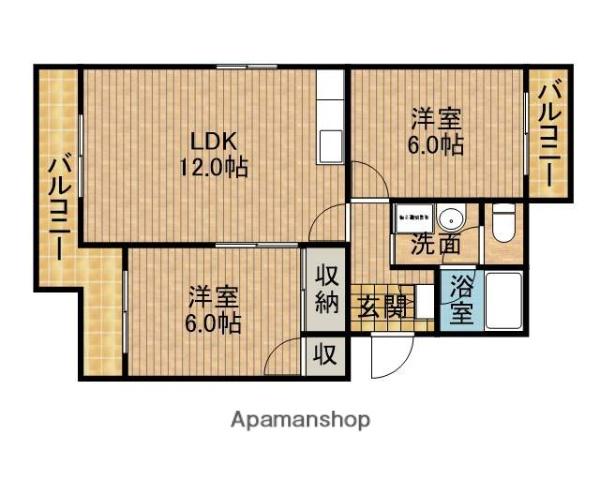 聖マンションⅠ(2LDK/3階)の間取り写真