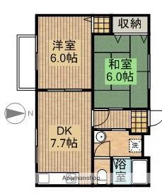 プラトⅢ(2DK/2階)の間取り写真
