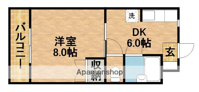 アバンフジ(1K/1階)の間取り写真