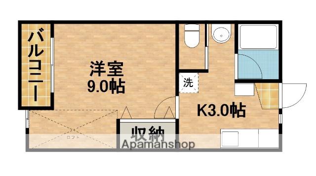 セントハウス(1K/1階)の間取り写真