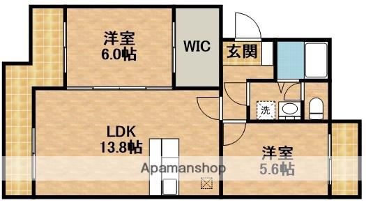 マンションアカンサスⅠ(2LDK/3階)の間取り写真