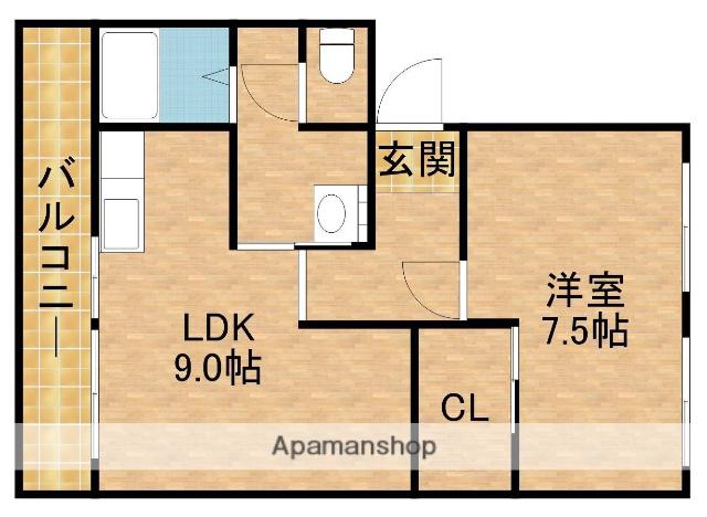 キブネハイツ(1LDK/3階)の間取り写真