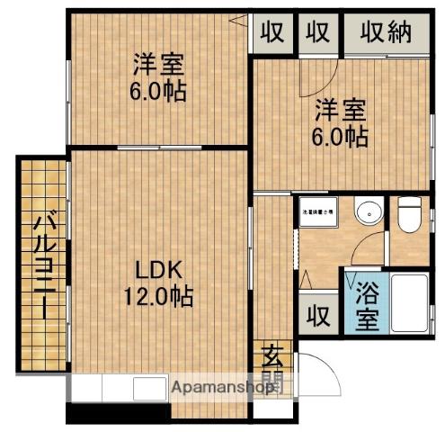 セジュールエマA(2LDK/2階)の間取り写真
