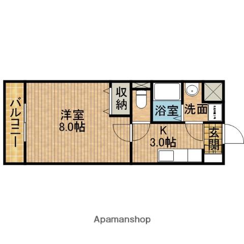 サンフィールド(1K/2階)の間取り写真