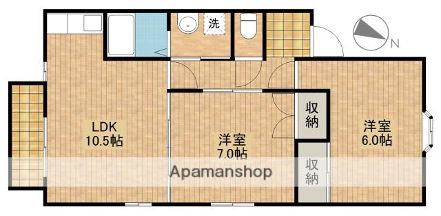 佐鳴台コンフォートA(2LDK/1階)の間取り写真