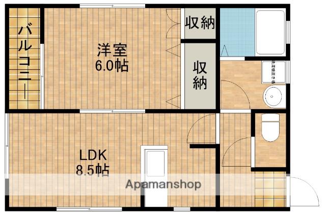 フロイデンⅢ(1LDK/2階)の間取り写真