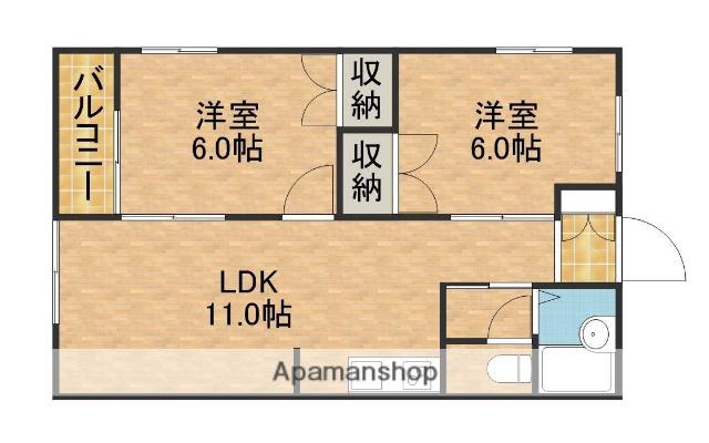 サンロイヤル(2LDK/1階)の間取り写真