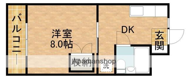 マンションシマノⅡ(1DK/3階)の間取り写真