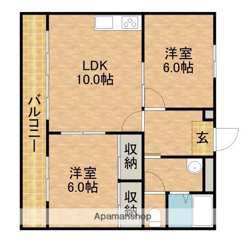 マーブルパレスⅡ(2LDK/3階)の間取り写真