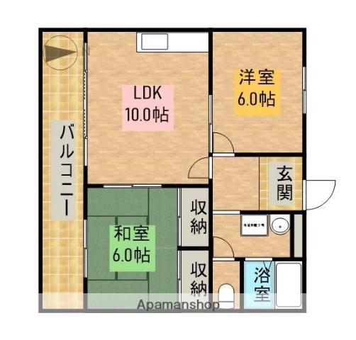マーブルパレスⅡ(2LDK/2階)の間取り写真